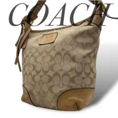 COACH シグネチャー ショルダーバッグ ベージュ キャンバス 396