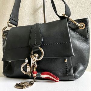 【極上の近年モデル!! 美品!!】BALLY バリー サコッシュ ショルダーバッグ トレスポ ロゴ プレート レザー メンズ ビジネス 黒 斜め掛け◎