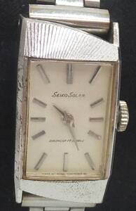 【中古・ジャンク】★SEIKO セイコーsolar ソーラーレディース 手巻機械式 腕時計 1000-3030 WGP DIASHOCK 17JEWELS