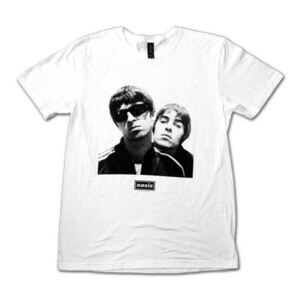 Oasis バンドTシャツ オアシス Noel & Liam Square Photo WHITE XL