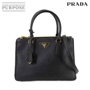 未使用 展示品 プラダ PRADA ガレリア ミディアム 2way ハンド ショルダー バッグ サフィアーノレザー ブラック 1BA863 90237550