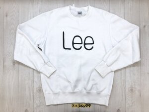 LEE リー メンズ ロゴプリント 裏起毛 スウェットトレーナー M 白