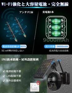 　半永久 360°太陽光給電防犯カメラ