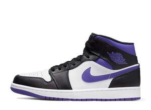 Nike Air Jordan 1 Mid "Black/Court Purple" 27cm 554724-095