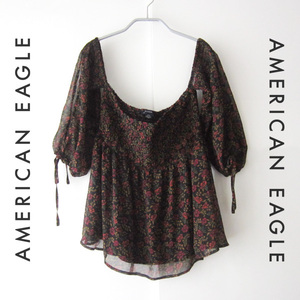 美品　AMERICAN EAGLE／アメリカンイーグル★　花柄カットソー