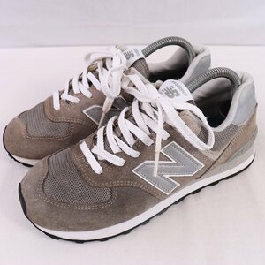 574 ニューバランス 25.0cm/new balance グレー 灰色 白 中古 古着 スニーカー メンズ yy9586