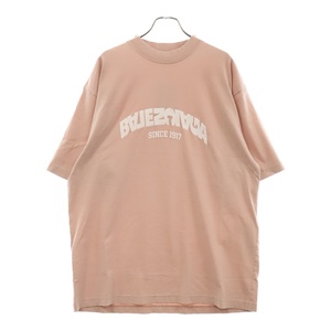 BALENCIAGA バレンシアガ 24SS Vintage Jersey Back Flip Logo T-Shirt バックフリップロゴプリント半袖Tシャツ ピンク 764235 TPVF9