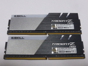 メモリ デスクトップパソコン用 G.SKILL TRIDENT Z NEO RGB DDR4-3600 PC4-28800 16GBx2枚 合計32GB F4-3600C18D-32GTZN 起動確認済みです