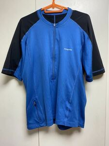 送料格安スピード発送！良品★Patagoniaパタゴニア吸汗速乾ジップＴシャツ★Sサイズジョギング陸上登山トレランマラソントレッキング