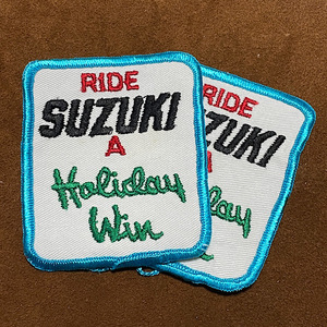 70s SUZUKI ヴィンテージ ワッペン 当時物本物 スズキモトクロス 国産旧車 ビンテージ 刺繍パッチ デッドストック RIDE A SUZUKI