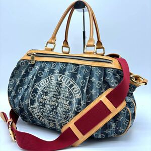 LOUIS VUITTON 【希少美品】ルイヴィトン カバ レイエGM モノグラム デニム 2WAY ボストン ショルダーバッグ ハンドバッグ M95336 メンズ