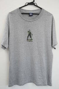 90s USA製 STUSSY ＲＡＮＫ ＦＩＬＥ Ｔシャツ　ＯＬＤ ＳＴＵＳＳＹ オールド ステューシー 紺タグRank File　兵隊　ソルジャー