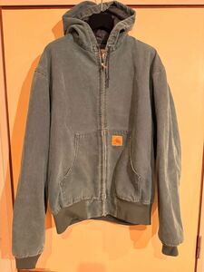  カーハート Carhartt アクティブジャケット carhartt グリーン ジャケット パーカー フルジップ フェード ダック USA アメリカ製