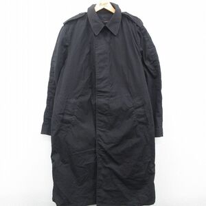 XL/古着 長袖 ミリタリー ステンカラー コート メンズ 80s ロング丈 黒 ブラック 23oct21 中古 アウター