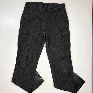 BEAMS ビームス　デニムカーゴパンツ　日本製　ブラックデニム　メンズ　Lサイズ　312-148a