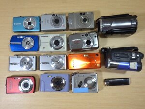 ■158：コンパクトデジタルカメラ　まとめて　14台　Canon　IXY　OLYMPUS　ペンタックス　パナソニック　ビデオカメラ■