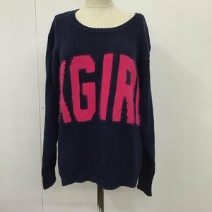X-girl 1 エックスガール ニット、セーター 長袖 0524304 クルーネック Knit Sweater 紺 / ネイビー / X 桃 / ピンク / 10112041