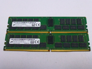 メモリ サーバーパソコン用 Micron DDR4-2666 (PC4-21300) ECC Registered 32GBx2枚 合計64GB 起動確認済です MTA36ASF4G72PZ-2G6E1RI②