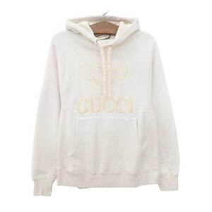 グッチ テニス ロゴ エンブロイダリー フーディ 560502 メンズ アイボリー GUCCI 中古 【アパレル・小物】