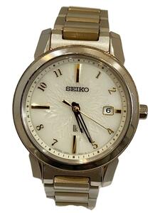 SEIKO◆ソーラー腕時計/アナログ/WHT/SLV/1B35-0AN0