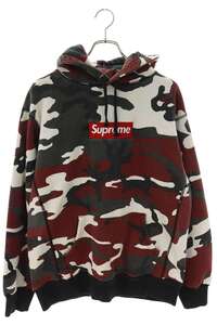 シュプリーム 13AW Box Logo Pullover Red Camo サイズ:XL ボックスロゴレッドカモプルオーバーパーカー 中古 OM10