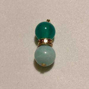 天然石 ペンダントトップ パーツ ヘアゴムに 染めメノウ アマゾナイト 縦約2cm アクセ パワーストーン Amazonite Agate charm gemstone