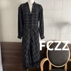 FCZZ シャツワンピース　ブラック×ホワイト