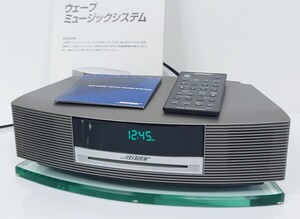 【B02-428】 美品 BOSE Wave music system AWRCCB ボーズ ウェーブ ミュージック システム CD プレーヤー ガラス台 付 動作OK [KE828]