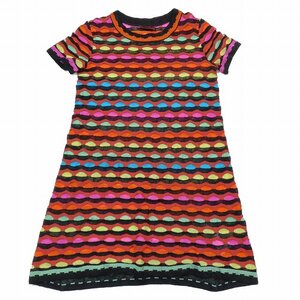 ミッソーニ MISSONI リネン混 半袖 ワンピース チュニック ショート丈 カットソー プルオーバー 38 マルチカラー/6YBAM7 レディース