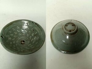 ■観心・時代旧蔵■C9702珍品旧蔵 朝鮮 高麗磁 朝鮮古陶磁器 古高麗 李朝時代 高麗青磁斗笠盞