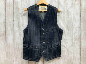 SUGAR CANE／ベスト／SC12654／WASABI STRIPE WORK VEST／シュガーケーン／ネイビー ／デニムベスト