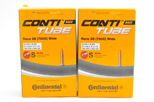 コンチネンタル Continental Race28 WIDE 700×25-32c 仏式 42mm バルブコア取外し可 インナーチューブ2本セット 新品未使用品 送料185円