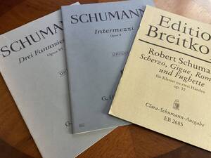 シューマン　ヘンレ版3つの幻想小曲集Op.111、間奏曲集Op.4、ブライトコプフ版スケルツォ、ジグ、ロマンスとフーガ　Op.32