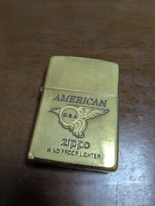 【値下げ】ジッポー ZIPPO ゴールド 真鍮 正規品 ビンテージ オイル アメリカ製 made in USA 90年代 イーグル 1995年11月製造 SOLID BRASS