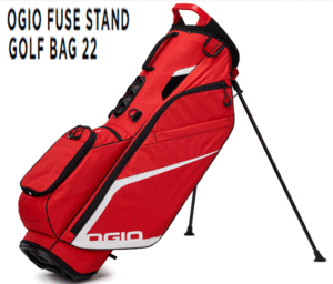 新品■OGIO■オジオ■2022.9■FUSE STAND GOLF BAG 22■レッド■保冷・保温仕様がついたポケット フードカバーもボディと同色で付き■