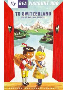 ●080F　1957年のレトロ広告 英国欧州航空BEA British Euｒopean