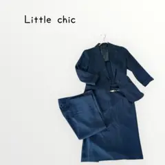 【Little chic 】ビジネススーツ 3点セット　ダークグレーストライプ