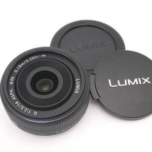 美品 Panasonic Lumix ルミックス G 14mm F2.5 ASPH [H-H014] ブラック 単焦点 パンケーキレンズ マイクロフォーサーズ #B1590