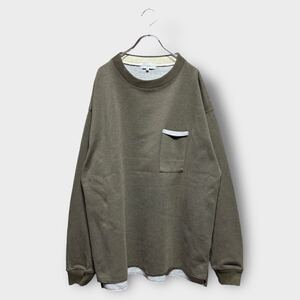 ●洗濯プレス済み● B:MING by BEAMS ビーミングバイビームス スウェットシャツ トレーナー カットソー オリーブ sizeXL 【2843】