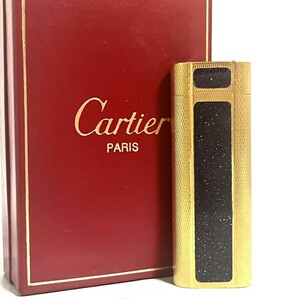 希少 Cartier カルティエ ライター ゴールド ガスライター 喫煙具 ラメ ネイビー