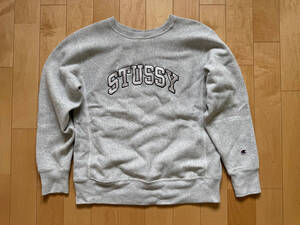 STUSSY CHAMPION ステューシー チャンピオン スウェット トレーナー リバースウィーブ 青タグ Lサイズ