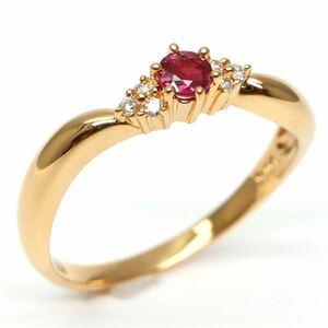 TASAKI(田崎真珠)◆K18 天然ルビー/天然ダイヤモンドリング◆J 約2.8g 約15号 ruby ring指輪 EB8/EB8