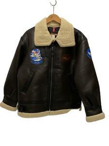 ALPHA INDUSTRIES◆B-3/フェイクムートン/L/フェイクレザー/ブラウン/TA1689-275