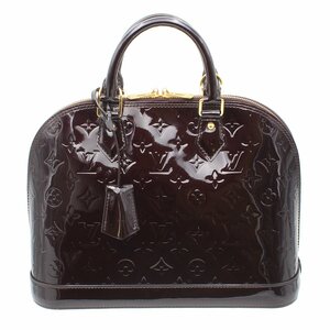 ★E2174 美品 ルイヴィトン モノグラム ヴェルニ アルマPM ハンドバッグ M91611 アマラント Louis Vuitton レディース★