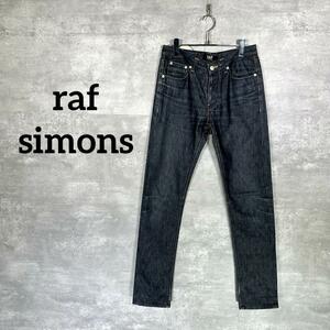 『raf simons』 ラフシモンズ (30) レザーパッチ デニムパンツ