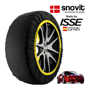 snovit正規品 ISSE製造 アルファロメオ 4C ベースグレード ABA-96018 235/40R18 18インチ リア スノーソックス 布 タイヤ チェーン 非金属