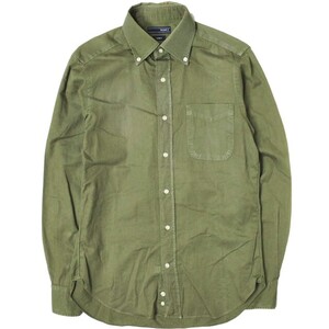 BEAMS F ビームスエフ イタリア製 コットンツイルボタンダウンシャツ 21-11-2196-811 S OLIVE 長袖 ドレス トップス g16065