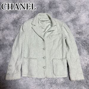 CHANEL シャネル ツイード ジャケット テーラードジャケット ロゴボタン チェーン レディース