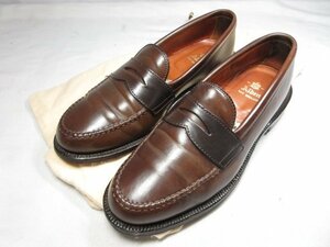 HH 【ALDEN オールデン】 シガーコードバン 6717 コインローファー スリッポン 紳士靴 (メンズ) size8.5E ブラウン系 ◎18HT1929◎