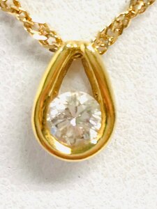 K18ゴールド　一粒ダイヤ　ネックレス　ダイヤ0.51ct　N26 qoj.YP201